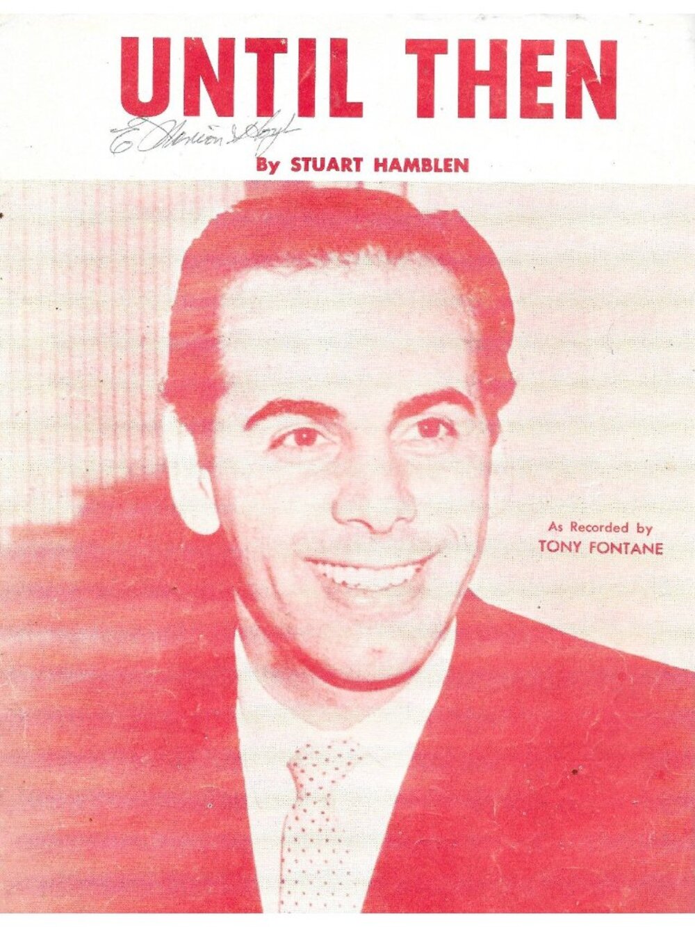 1958 Until Then Stuart Hamblen Sheet Music Tony Fontane Gospel Song
